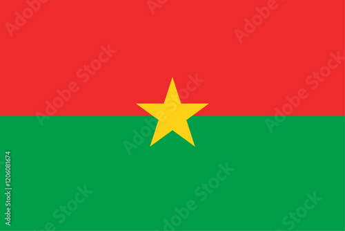 Burkina Faso flag original color and proportions