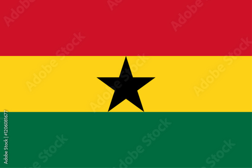 Ghana flag original color and proportions