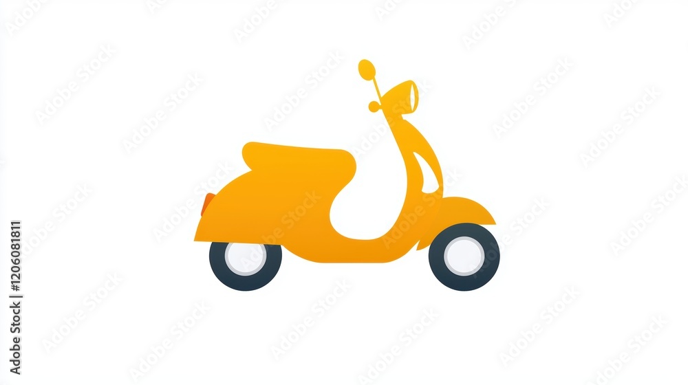 Fototapeta premium Vibrant Yellow Scooter Illustration for Creative Projects and Designs