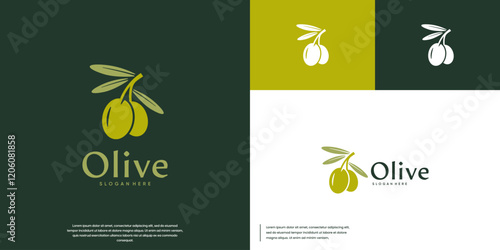 olive oil minimalist logo, natural beauty products, skin health, graphic design template.