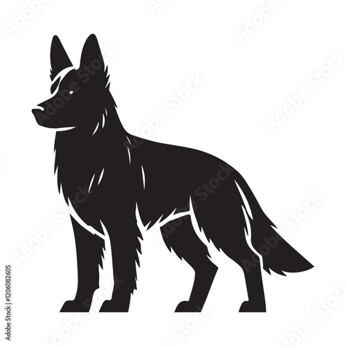 Silhouette Illustration of a German Shepherd Dog