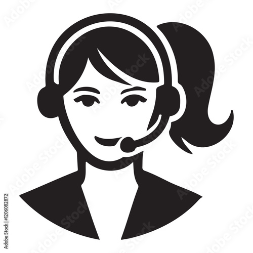 Friendly Customer Service Agent Silhouette Illustration