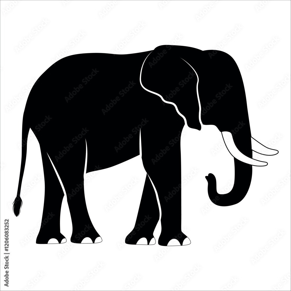 Obraz premium Animal Elephant silhouette vector illustration