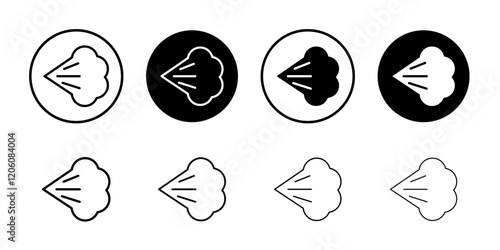 Air spray cloud icon Thin line art isolated
