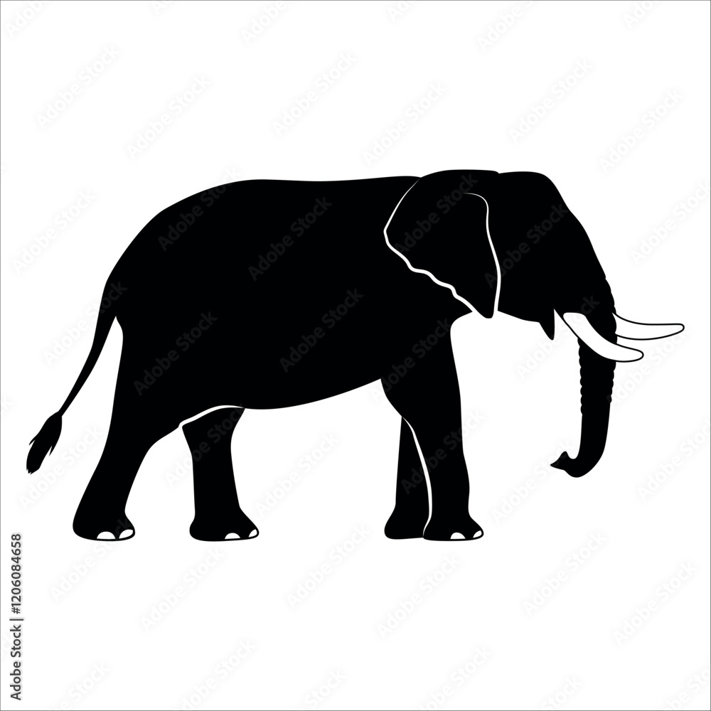Fototapeta premium Animal Elephant silhouette vector illustration