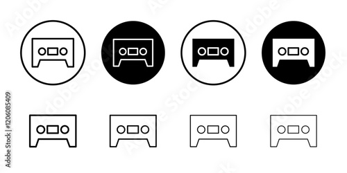 Cassette tape icon Thin line art isolated