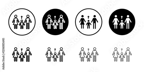 Child custody icon Thin line art isolated