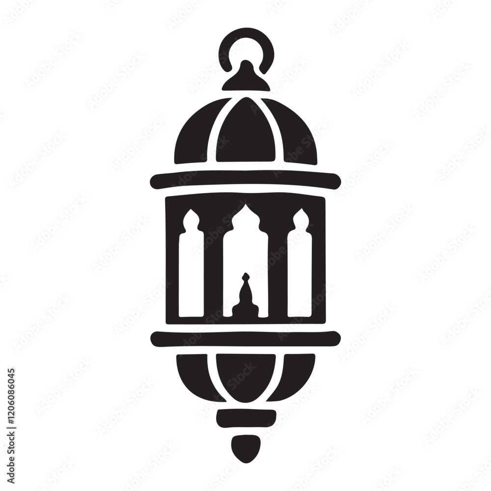 Ornate Lantern Silhouette Vector Illustration Ornate Lantern Silhouette Vector Illustration