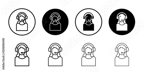 customer support icon Thin line art isolated