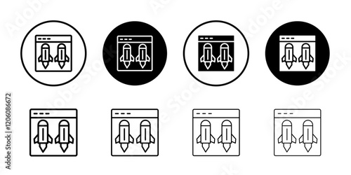 Ddos icon Thin line art isolated