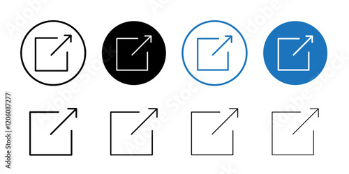 External link icon Thin line art isolated