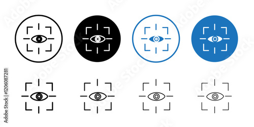 Eye scanner icon Thin line art isolated