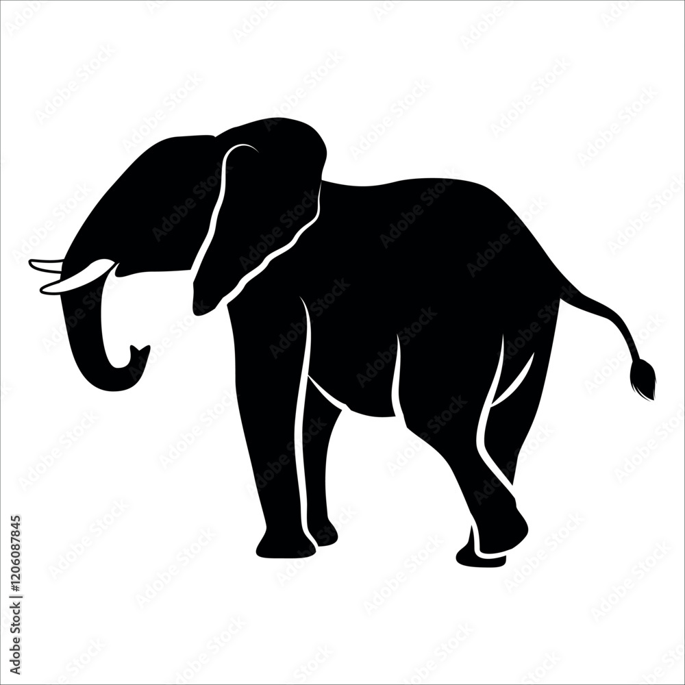 Obraz premium Animal Elephant silhouette vector illustration