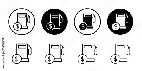 Fuel price increase icon Thin line art isolated photo