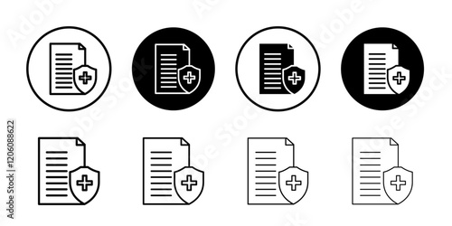 Health insurance icon Thin line art isolated