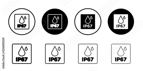 IP67 waterproof icon Thin line art isolated photo