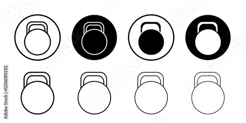 kettlebell icon Thin line art isolated