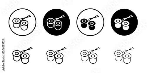 Maki sushi roll icon Thin line art isolated