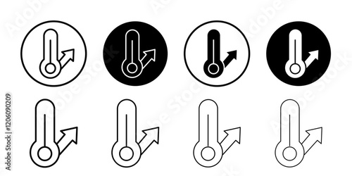 Meteorology thermometer measuring icon Thin line art isolated