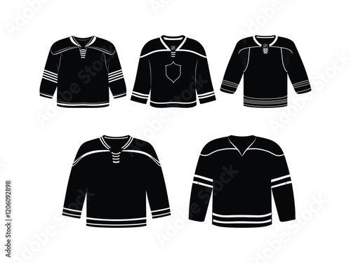 Hockey Practice Jersey Silhouette Set