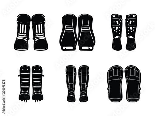 Hockey Shin Pads Silhouette Designs