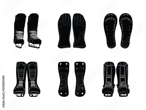 Hockey Shin Pads Silhouette Designs