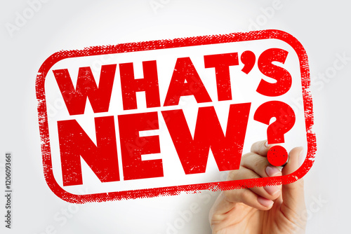 Фотография What's New question text stamp, concept background