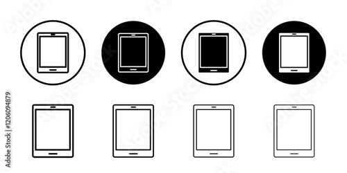 Tablet icon Thin line art isolated