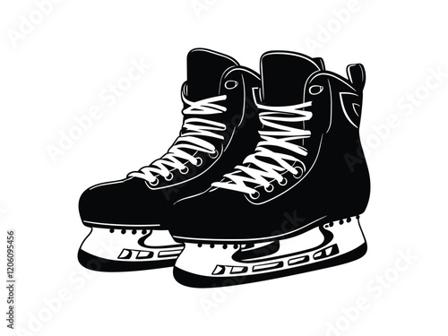 Hockey Skates Silhouettes - Sports Art Design