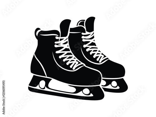 Hockey Skates Silhouettes - Sports Art Design