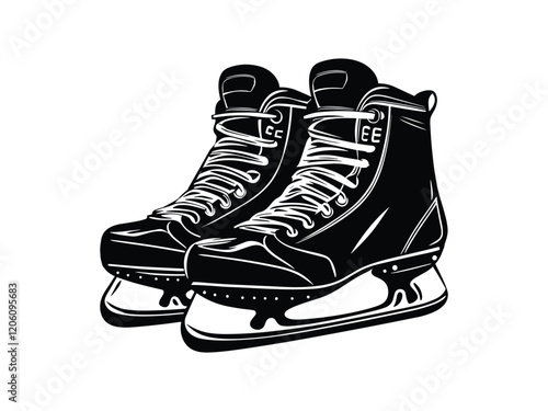 Hockey Skates Silhouettes - Sports Art Design