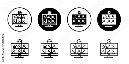 Video conference icon Thin line art isolated