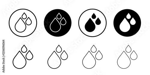 water drops icon Thin line art isolated