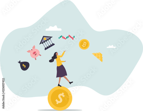 Investment expert, financial professional or wealth management, savings or trader for earning profit, stock market analyst, .business concept.flat character.