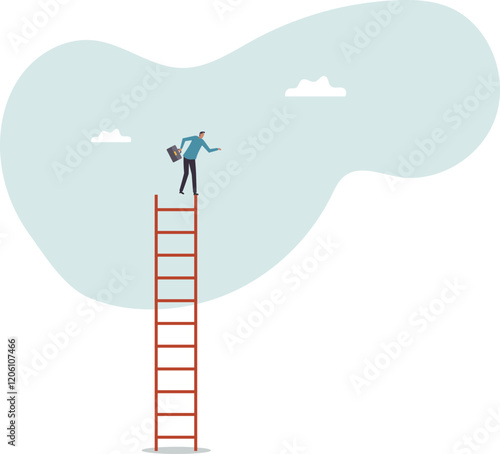 Ladder of success, vision to lead business to achieve goal or opportunity in career .business concept.flat character.