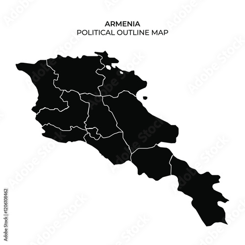 This map displays the political outline of Armenia, highlighting the various regions and administrative divisions within the country.