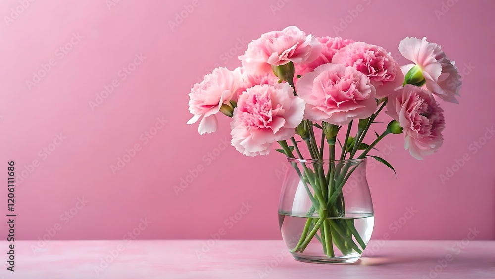 Fototapeta premium pink tulips in vase on table