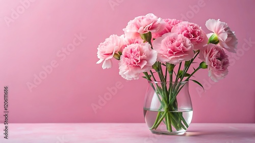 pink tulips in vase on table