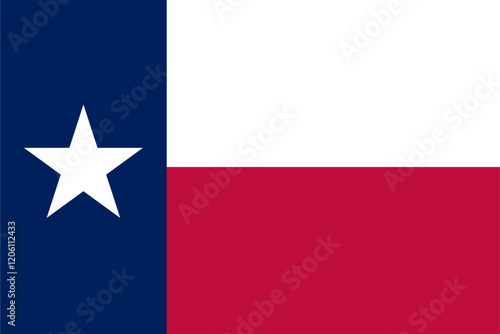 The flag of Texas, a state in the USA, with accurate proportions and official colors.