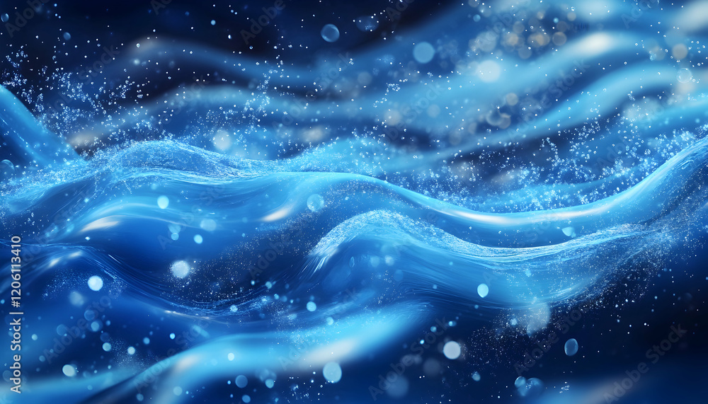 Transparent blue water with ripples, splashes, and bubbles, capturing a summer essence for cosmetic banners AI Generated Transparent blue water with ripples, splashes, and bubbles, capturing a summer essence for cosmetic banners AI Generated