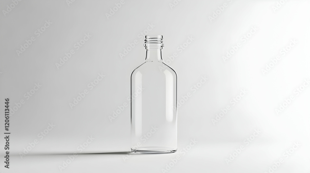 Transparent bottle mockup on a plain backdrop, showcasing simple and clean design AI Generated Transparent bottle mockup on a plain backdrop, showcasing simple and clean design AI Generated
