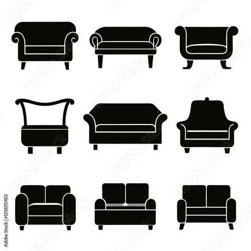 Collection of Classic Furniture Icons design