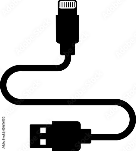 USB cable port icon. USB type C A lightning and micro usb mobile phone charger vector isolated transparent. Plug adapter symbol. Electronic device connector. Smartphone charger sign