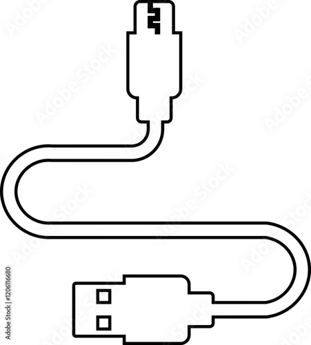 USB cable port icon. USB type C A lightning and micro usb mobile phone charger vector isolated transparent. Plug adapter symbol. Electronic device connector. Smartphone charger sign