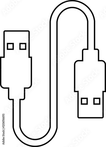 USB cable port icon. USB type C A lightning and micro usb mobile phone charger vector isolated transparent. Plug adapter symbol. Electronic device connector. Smartphone charger sign