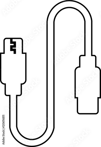 USB cable port icon. USB type C A lightning and micro usb mobile phone charger vector isolated transparent. Plug adapter symbol. Electronic device connector. Smartphone charger sign