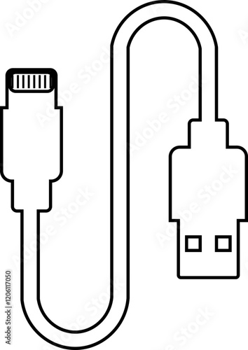 USB cable port icon. USB type C A lightning and micro usb mobile phone charger vector isolated transparent. Plug adapter symbol. Electronic device connector. Smartphone charger sign