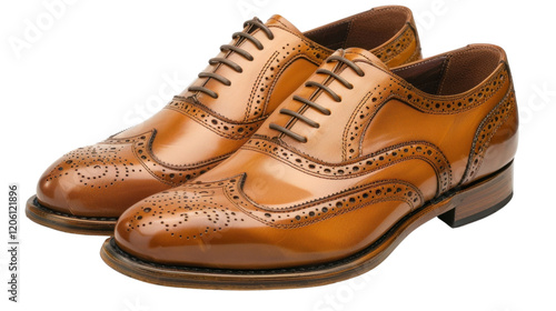 Wallpaper Mural Pair of brown elegant male shoes on transparent background Torontodigital.ca