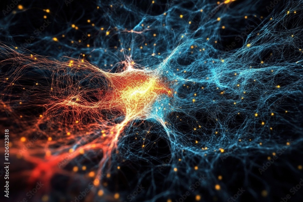 Fototapeta premium Abstract Multicolored Brain Function Visualization