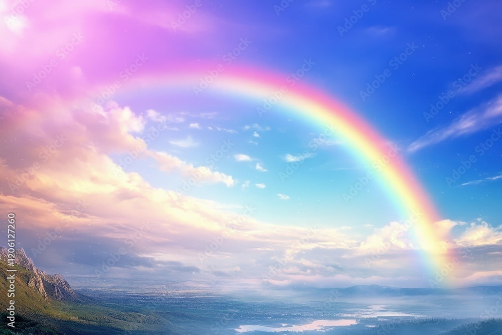 Naklejka premium Experience the wonder of nature with this beautiful rainbow.